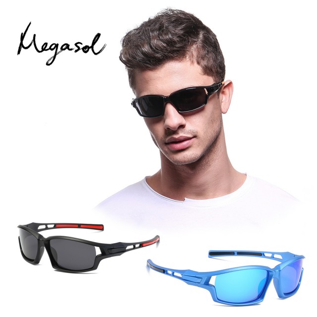 【MEGASOL】UV400專業運動偏光太陽眼鏡男女適用(運動/戶外/休閒S9308-三色可選)