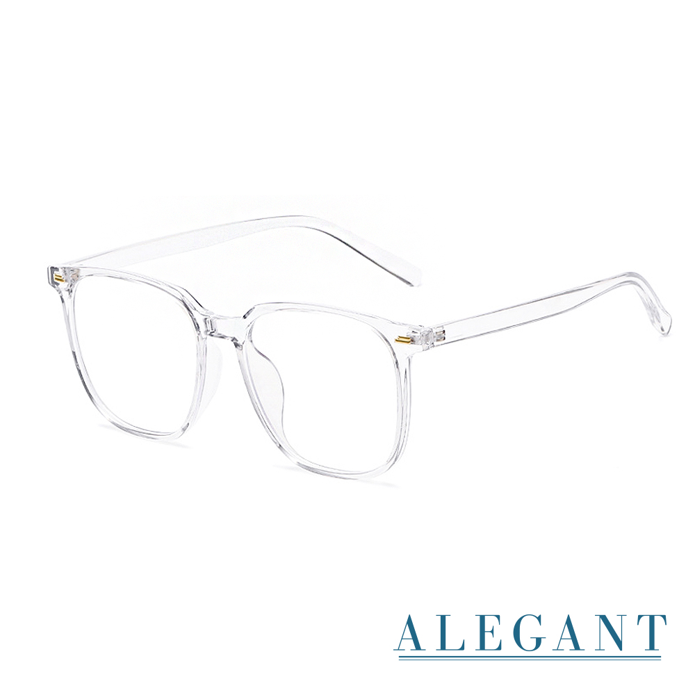 【ALEGANT】輕感舒適質感TR90空輕透方框框UV400濾藍光眼鏡