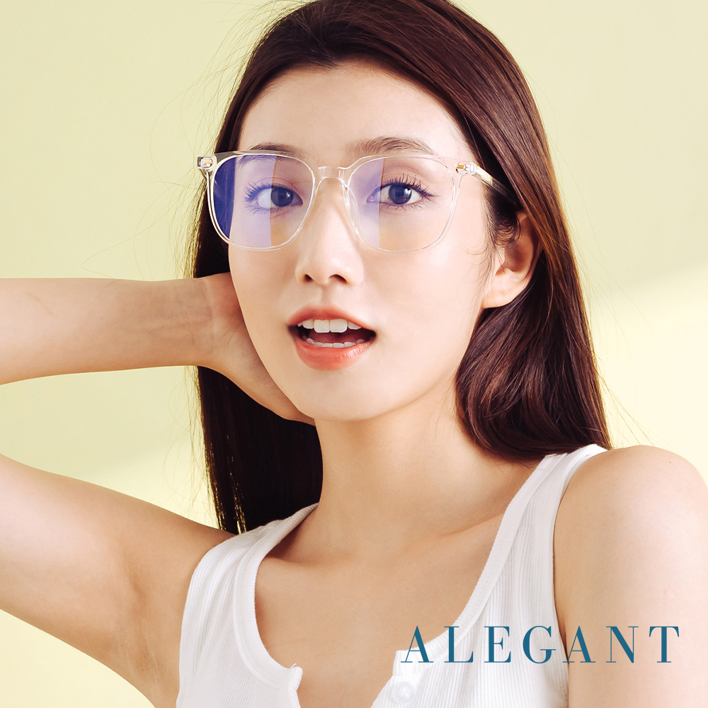 【ALEGANT】輕感舒適質感TR90空輕透方框框UV400濾藍光眼鏡