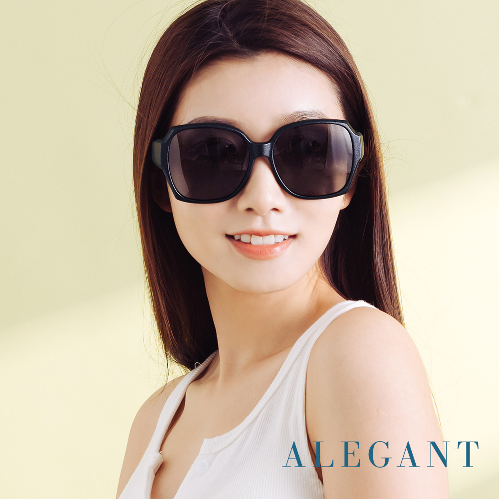 【ALEGANT】時尚英倫灰方框全罩式寶麗來偏光墨鏡/外掛式UV400太陽眼鏡/包覆套鏡