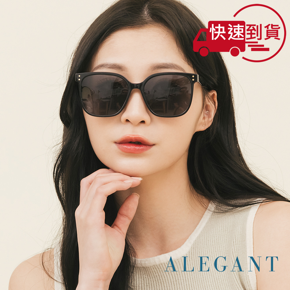 【ALEGANT】墨松黑度假風韓版復古時尚中性方框輕量TR90寶麗來偏光墨鏡/UV400太陽眼鏡