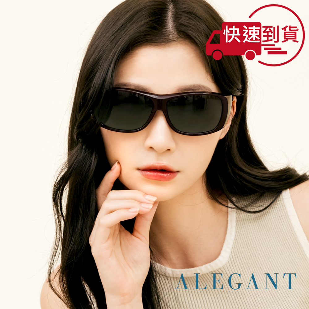 【ALEGANT】輕奢時尚森感黑透氣方框全罩式防滑彈力鏡腳寶麗來偏光墨鏡/外掛式UV400太陽眼鏡/包覆套鏡
