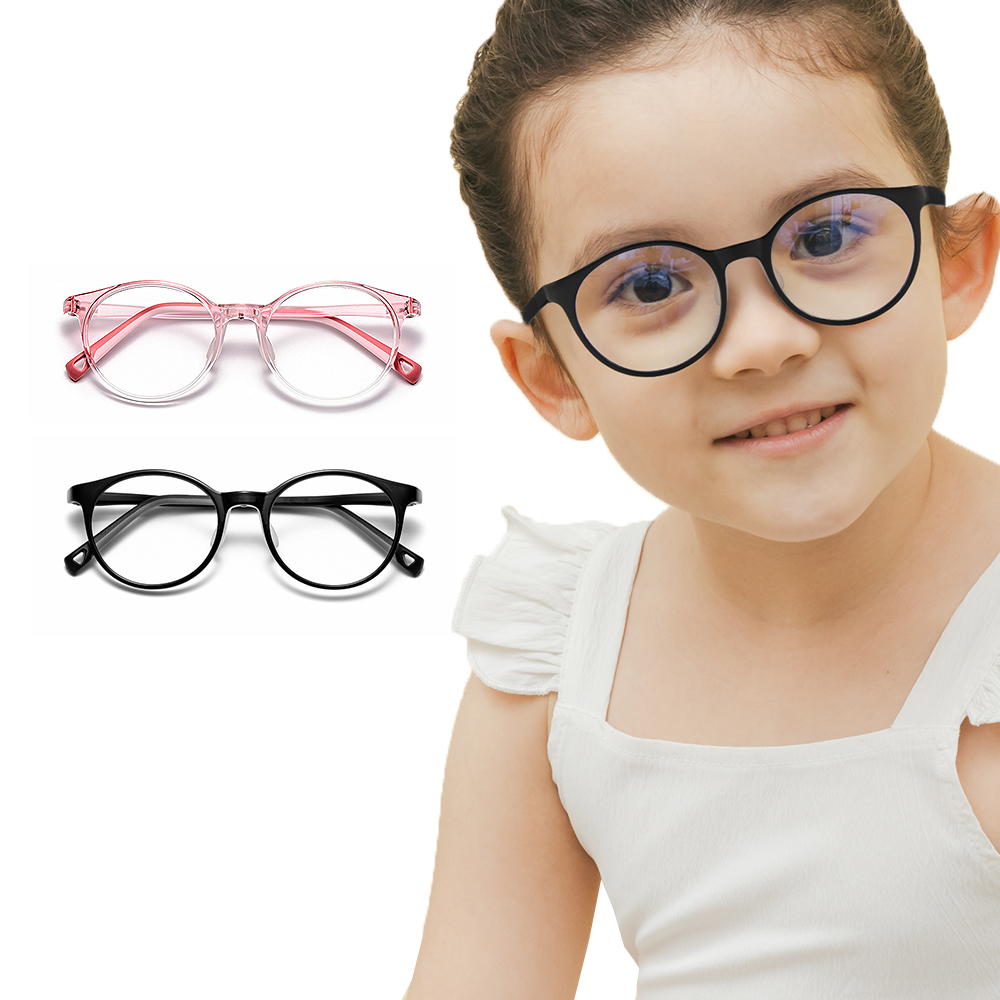 【ALEGANT】輕量PPSU材質抗壓柔韌彈性圓框UV400兒童光學濾藍光眼鏡