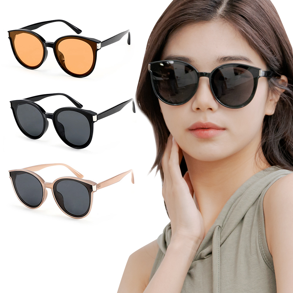 【ALEGANT】個性時尚TR90寶麗來偏光墨鏡/UV400圓框太陽眼鏡