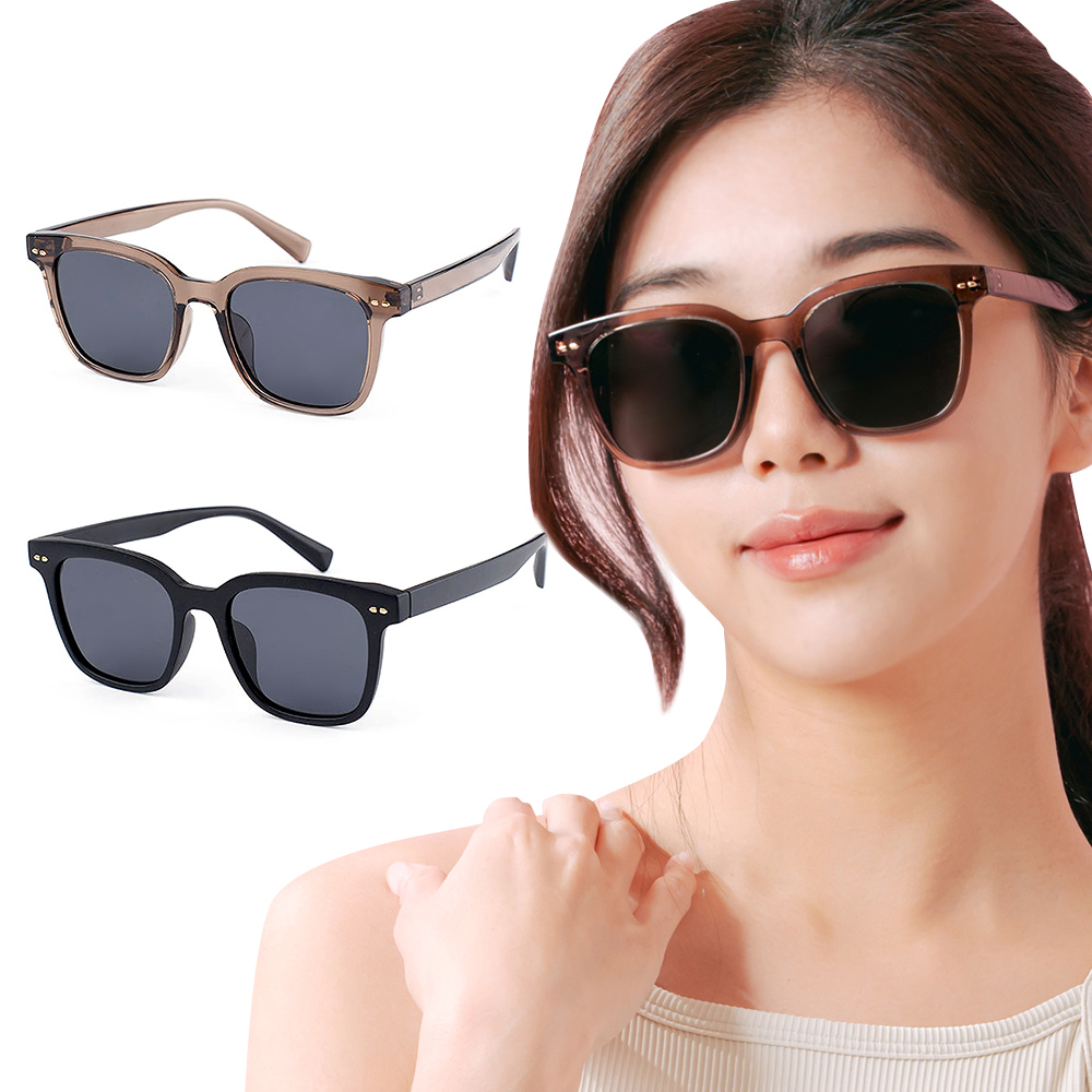 【ALEGANT】英式時尚TR90寶麗來偏光墨鏡/UV400方框太陽眼鏡