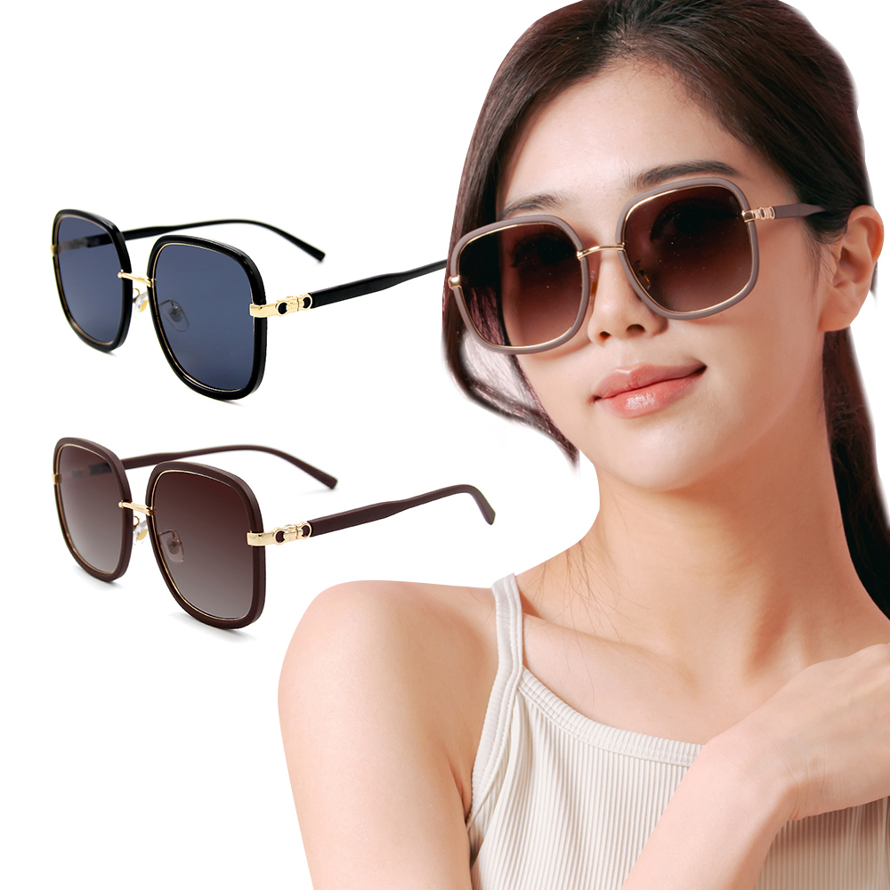 【ALEGANT】韓流時尚微方圓弧設計墨鏡/UV400太陽眼鏡
