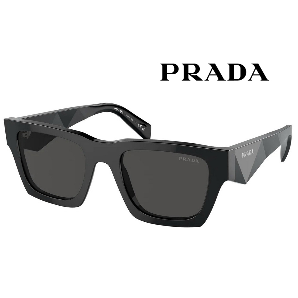 【PRADA 普拉達】亞洲版 奇異博士代言配戴款時尚太陽眼鏡 3D立體鏡臂 PRA06SF 16K08Z 黑 公司貨