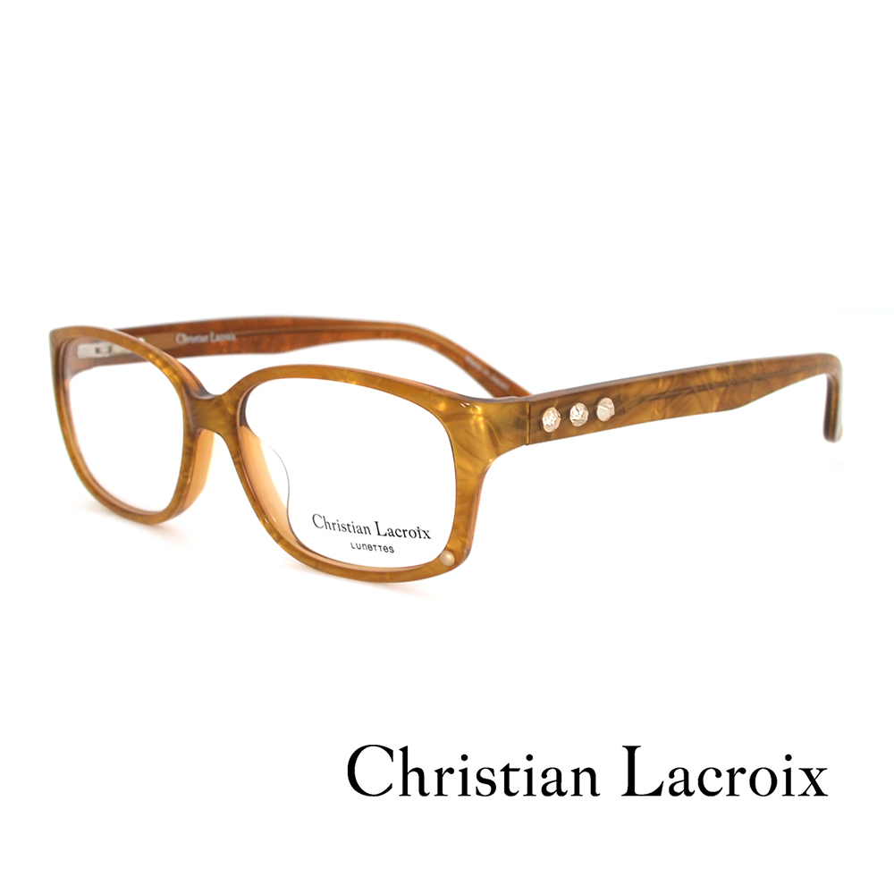 【Christian Lacroix】法式巴黎風格鉚釘個性光學眼鏡(咖啡黃 - CL1010-199)