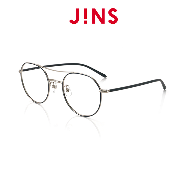 【JINS】 紳士雙鼻橋金屬眼鏡(特AMMF18S031)霧黑