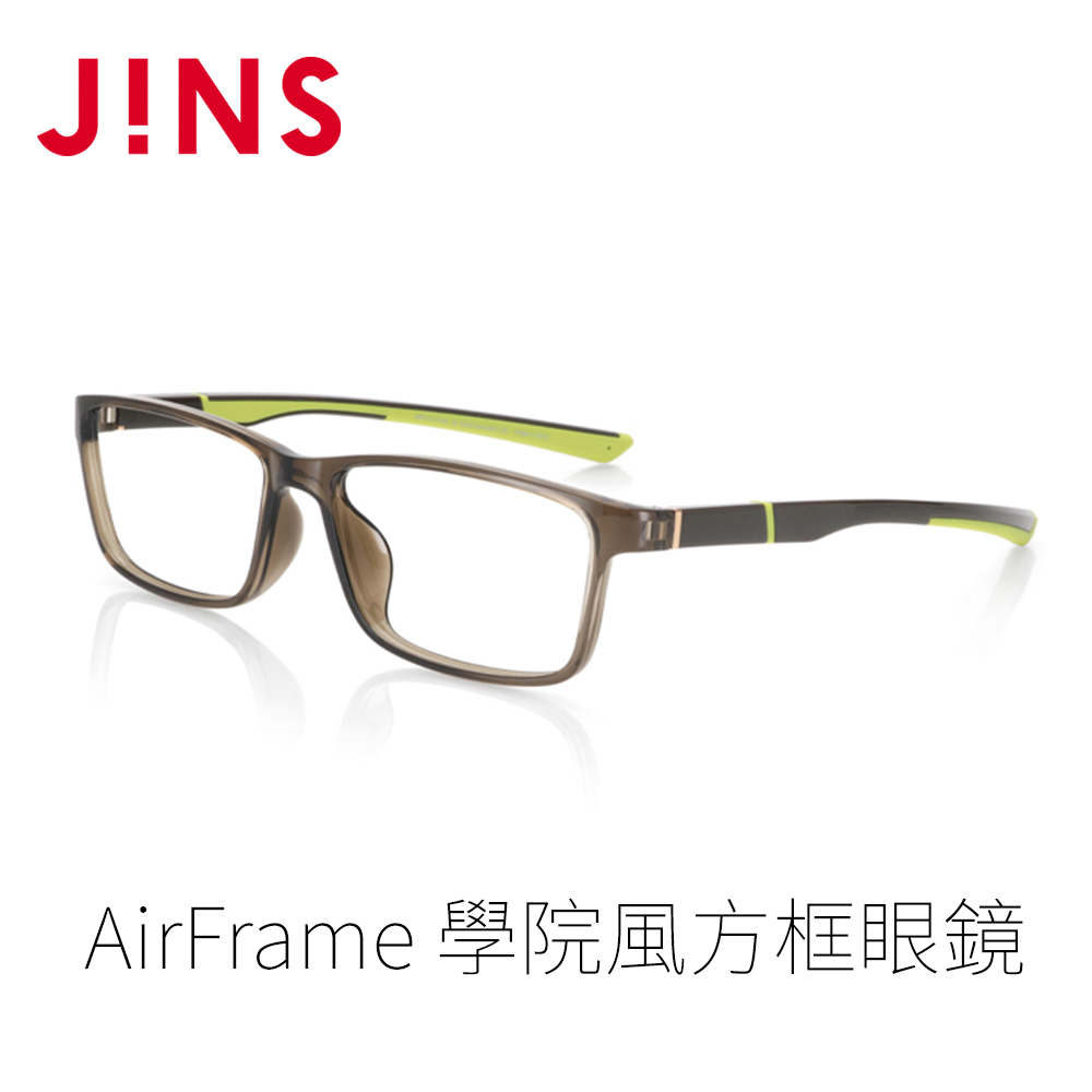 JINS AirFrame 學院風方框眼鏡(AMRF21S171)深卡其