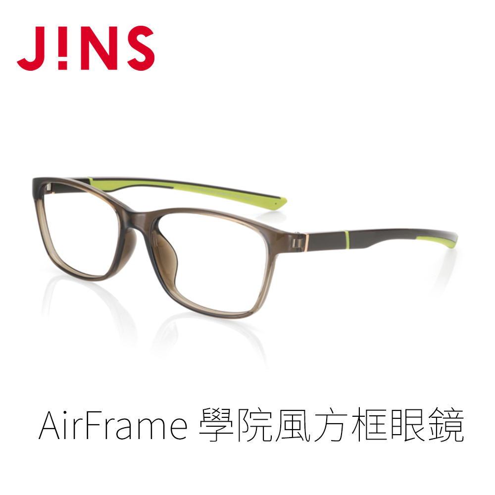 JINS AirFrame 學院風方框眼鏡(AMRF21S173)深卡其