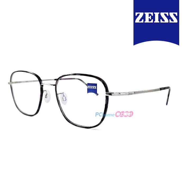 【ZEISS 蔡司】鈦金屬 光學鏡框眼鏡 ZS22112LB 060 橢圓方框眼鏡 深灰玳瑁框/銀鏡腳 53mm