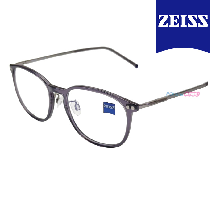 【ZEISS 蔡司】鈦金屬 光學鏡框眼鏡 ZS22704LB 020 灰色透明膠框眼鏡/灰色透明鏡腳 52mm
