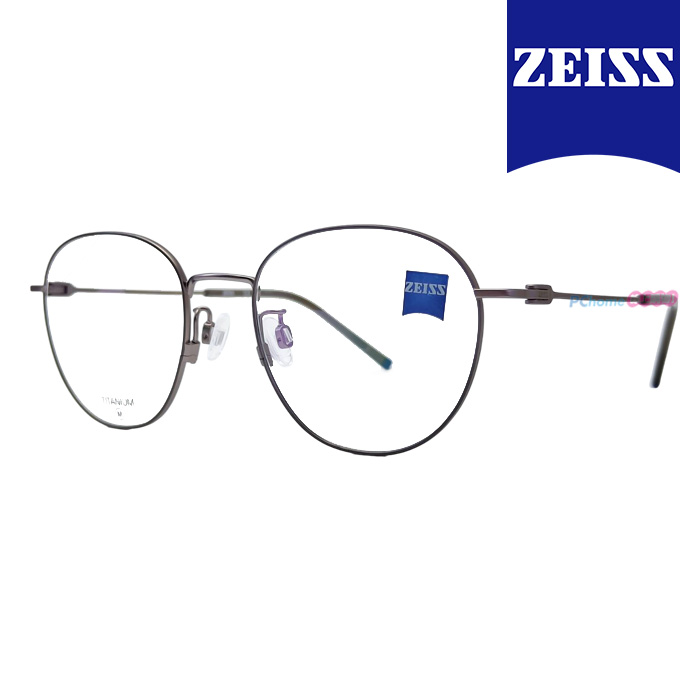 【ZEISS 蔡司】鈦金屬 光學鏡框眼鏡 ZS22115LB 261 橢圓框眼鏡 鐵灰色鈦金屬框/鐵灰色鏡腳 52mm