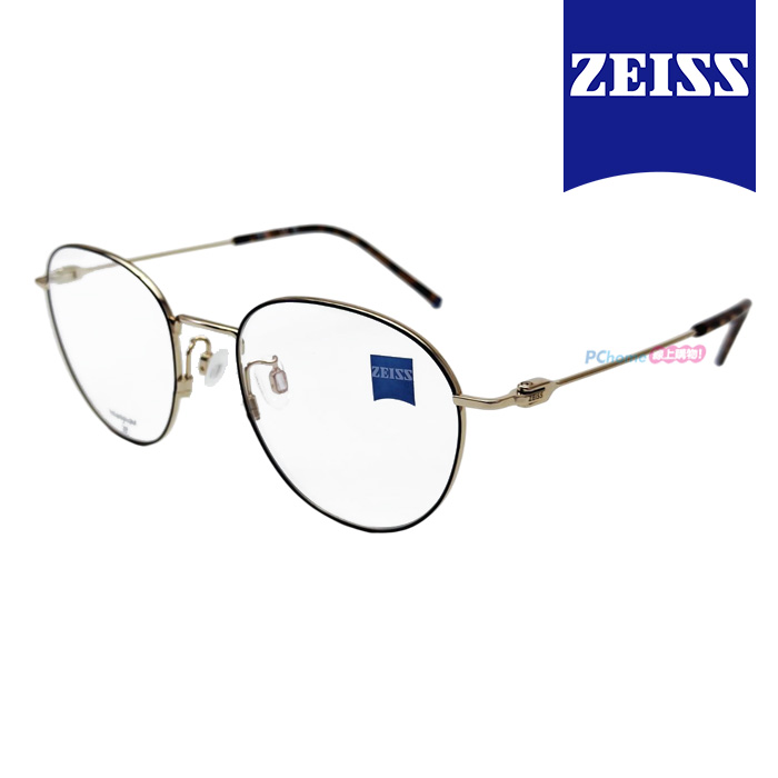 【ZEISS 蔡司】鈦金屬 光學鏡框眼鏡 ZS22115LB 007 橢圓框眼鏡 玫瑰金框/琥珀色鏡腳 52mm