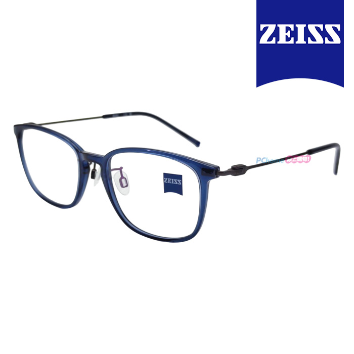 【ZEISS 蔡司】鈦金屬 光學鏡框眼鏡 ZS22706LB 412 果凍藍色長方形框/銀色鏡腳 53mm