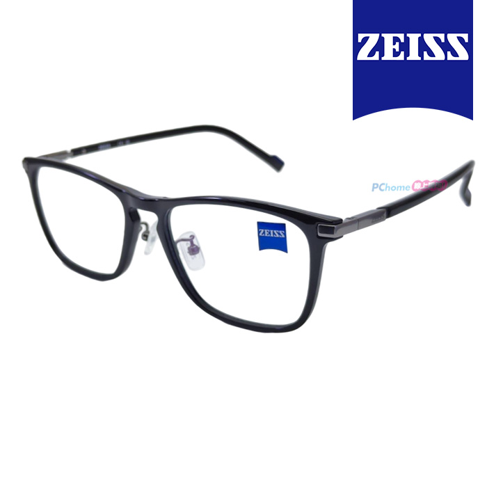 【ZEISS 蔡司】鈦金屬 光學鏡框眼鏡 ZS22709LB 001 黑色長方形框/槍黑色鏡腳 54mm