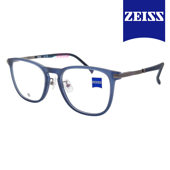 【ZEISS 蔡司】鈦金屬 光學鏡框眼鏡 ZS22711LB 410 藍色長方形框/藍色鏡腳 52mm
