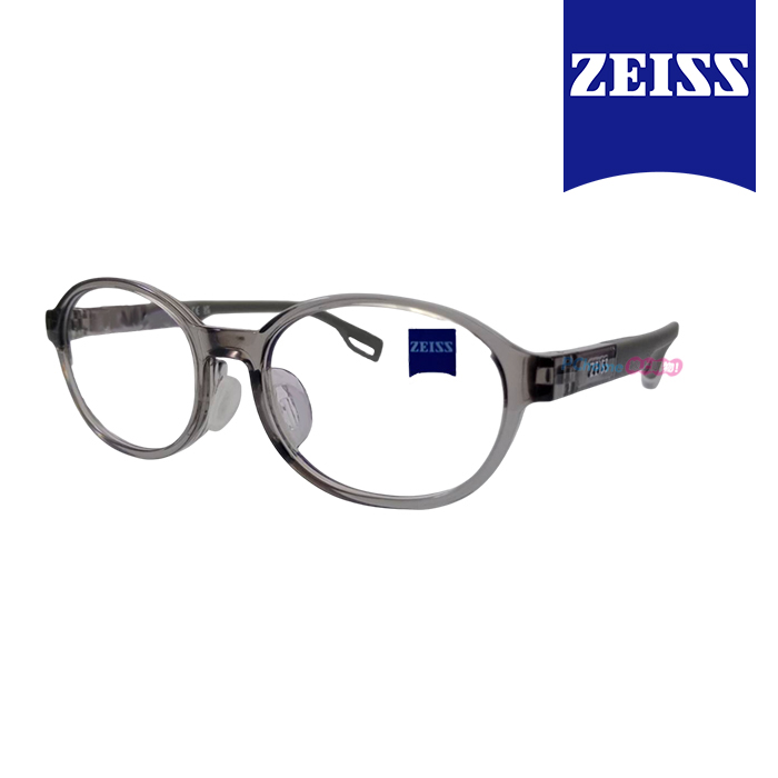 【zeiss 蔡司】兒童光學鏡框眼鏡 zs23807alb 020 淡灰色橢圓形框/淡灰色鏡腳 46mm