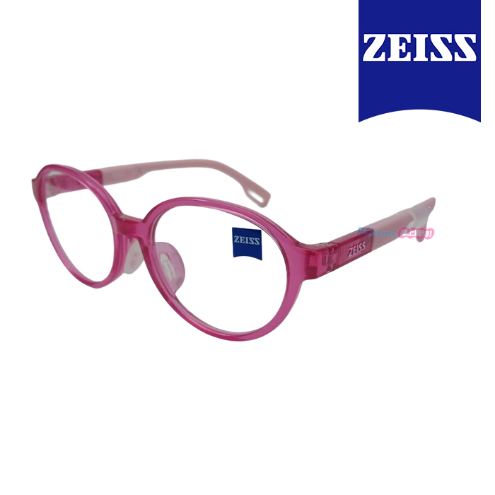 【ZEISS 蔡司】兒童光學鏡框眼鏡 ZS23806ALB 665 粉紅色橢圓形框/櫻花粉色鏡腳 45mm