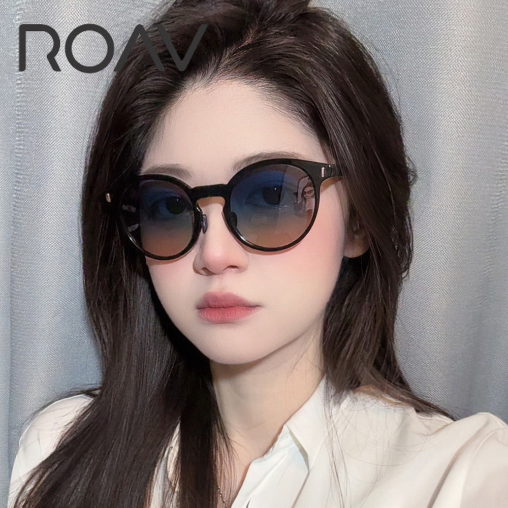 ROAV 美國洛杉磯品牌 Milkyway系列 輕量薄鋼折疊偏光太陽眼鏡 OS001 黑圓框漸層偏光鏡片 公司貨