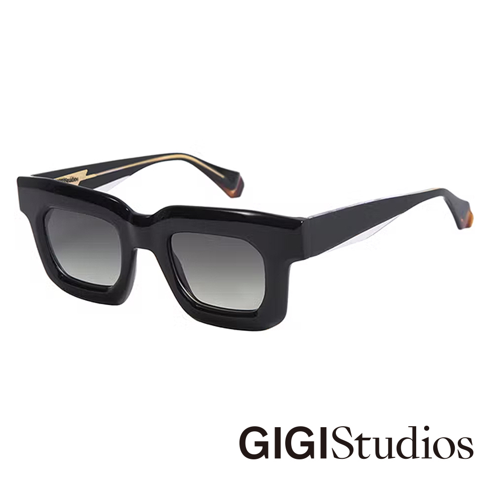 【GIGI Studios】度假首選大方框太陽眼鏡(黑 - IVY-6708/1)