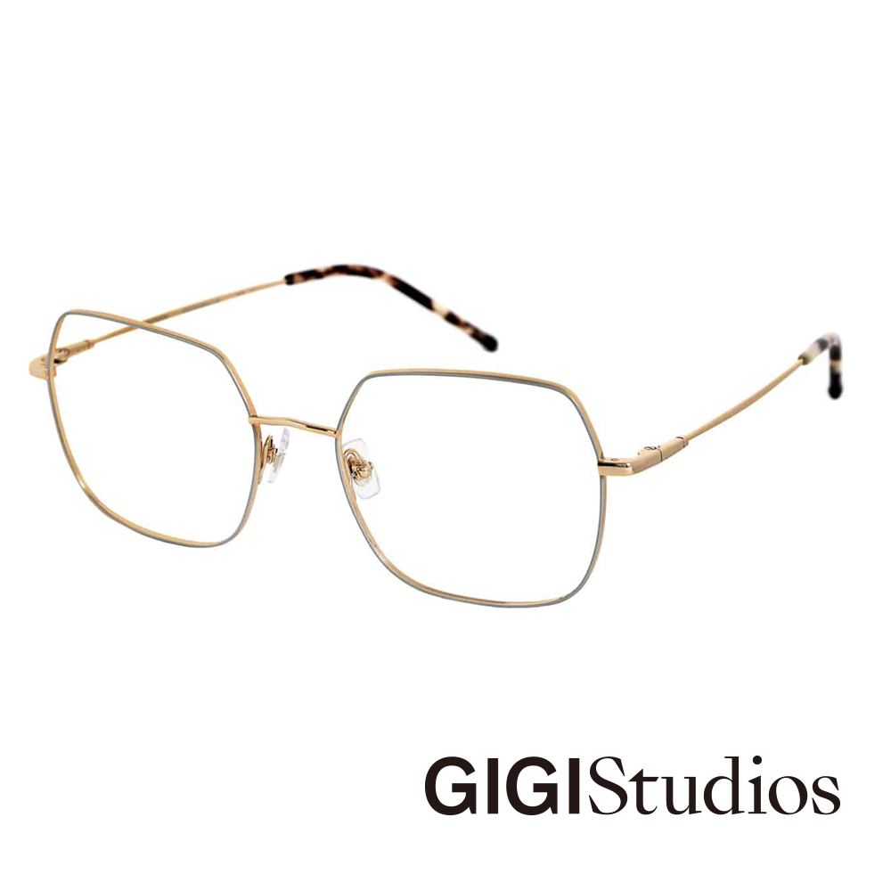 【GIGI Studios】高階 β-鈦精緻方框平光眼鏡(金 - DAHLIA-8055/8)