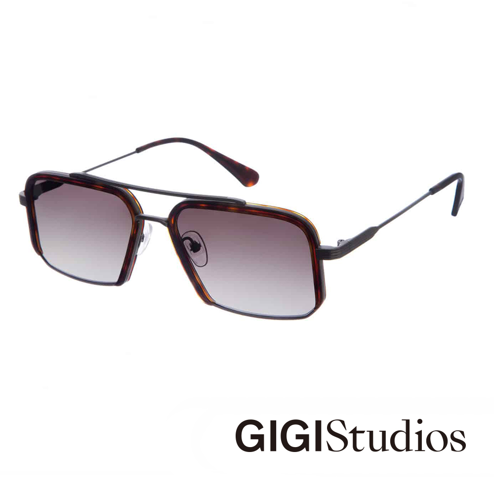 【GIGI Studios】個性飛行員偏光太陽眼鏡(槍色 - HENDRIX-6531/4)
