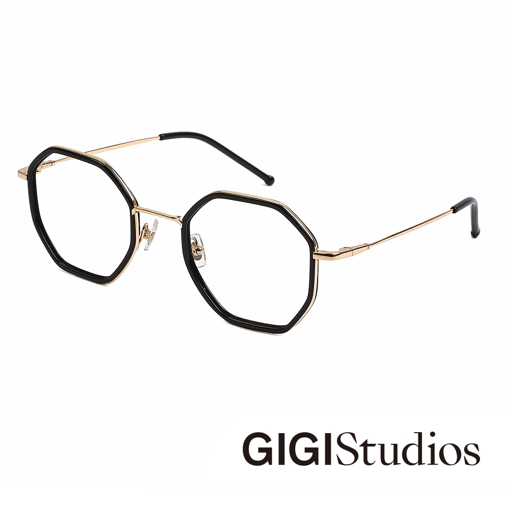 【GIGI Studios】西班牙多邊形經典時尚鈦金光學眼鏡(金 - KAROL-8041/1)
