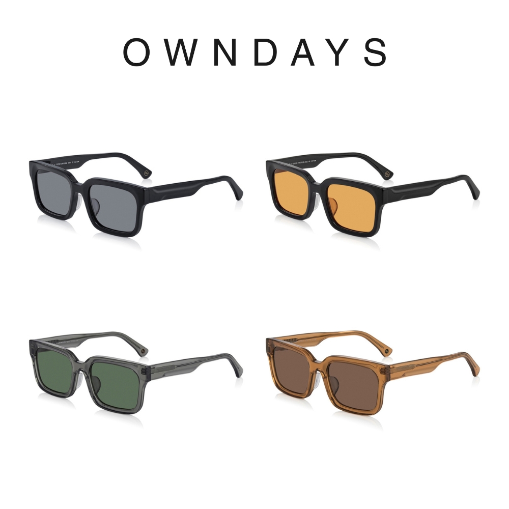 OWNDAYS 時尚個性方型框墨鏡(SUN8011B-3S)