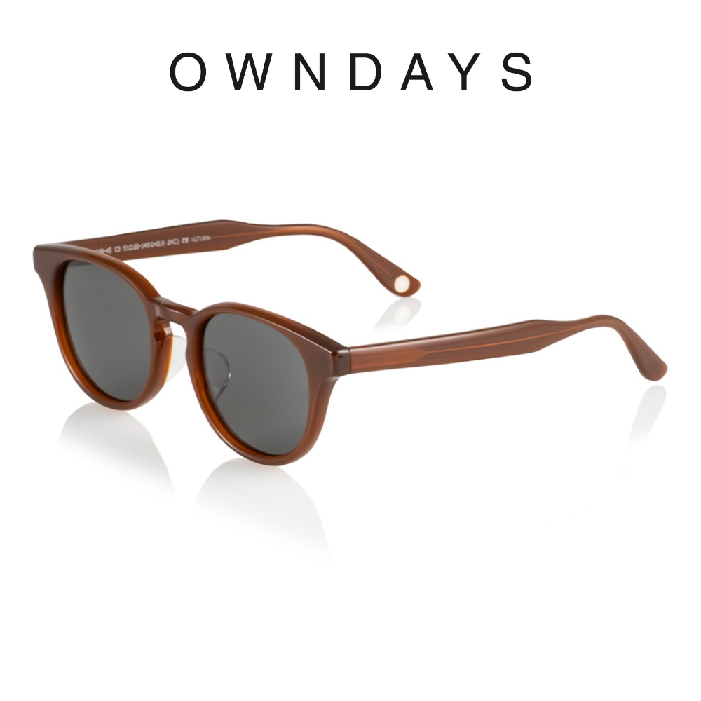 OWNDAYS 時尚金屬水滴框墨鏡(SUN2103B-4S C3)
