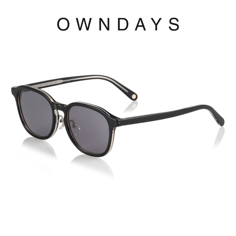 OWNDAYS 時尚威靈頓膠框墨鏡(SUN2104B-4S C1)