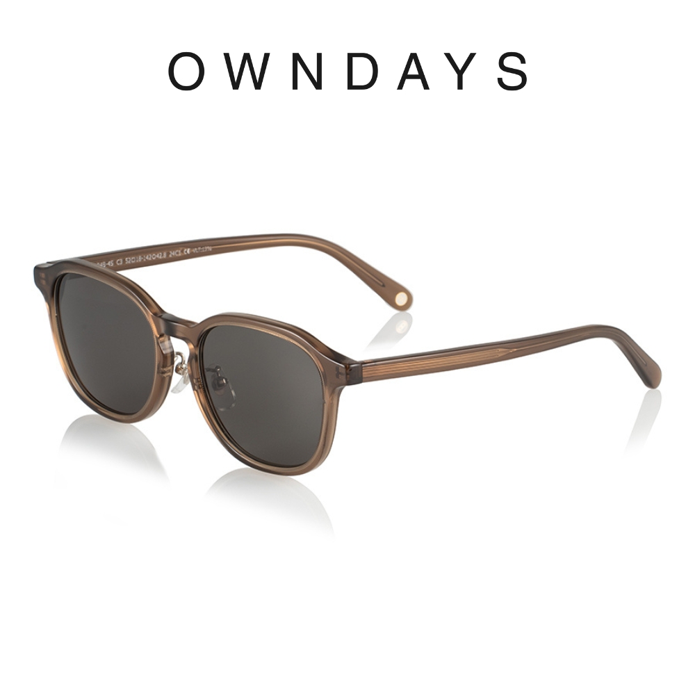OWNDAYS 時尚威靈頓膠框墨鏡(SUN2104B-4S C3)
