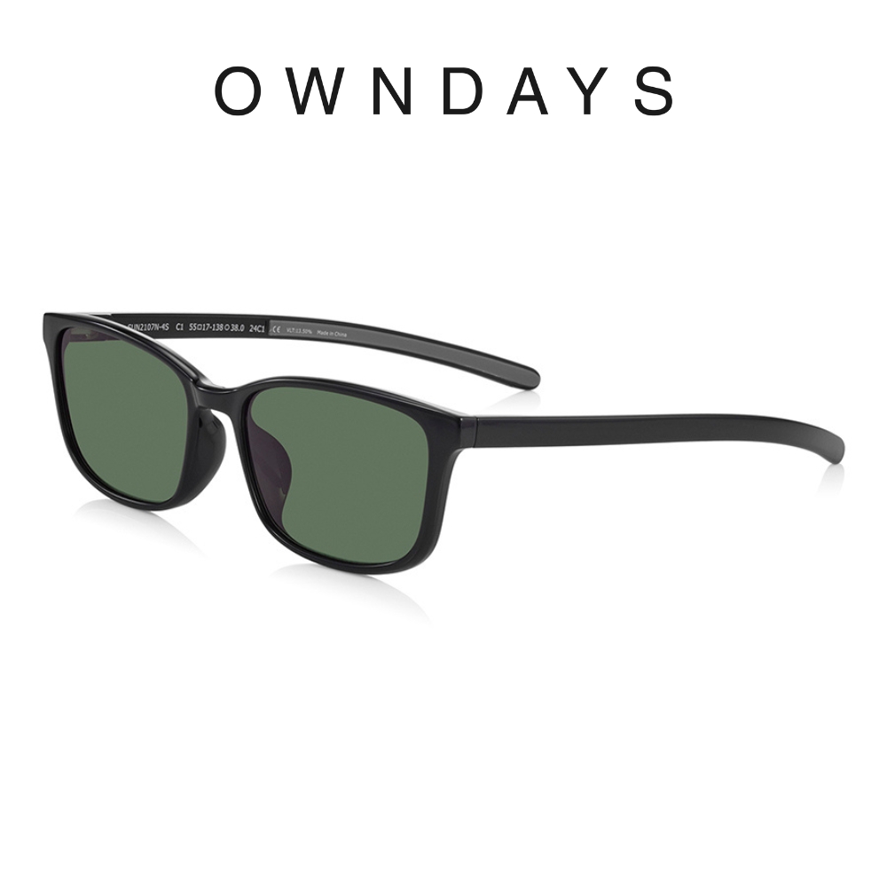 OWNDAYS 時尚方形框墨鏡(SUN2107N-4S C1)