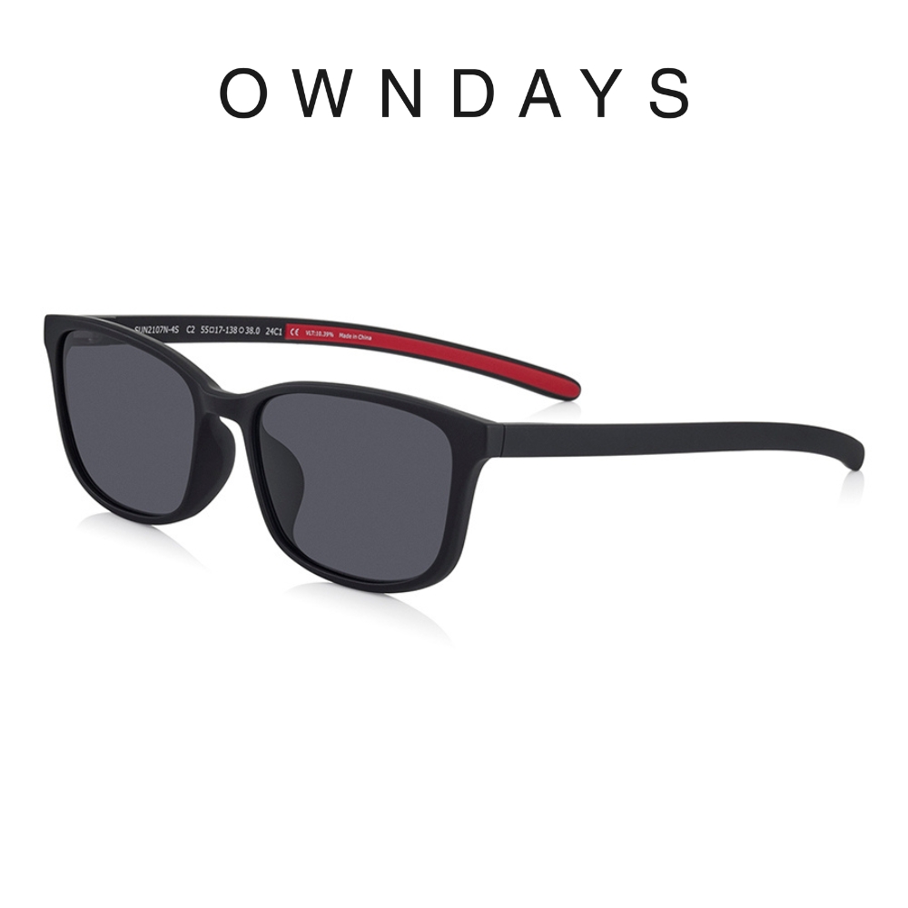 OWNDAYS 時尚方形框墨鏡(SUN2107N-4S C2)