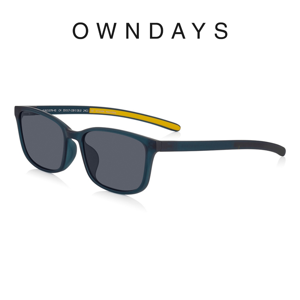 OWNDAYS 時尚方形框墨鏡(SUN2107N-4S C4)