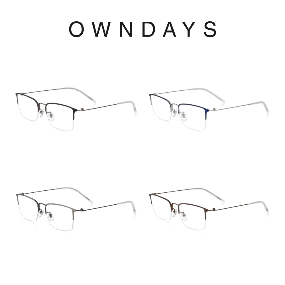 OWNDAYS AIR FIT 輕薄系列知性方型鈦金屬光學鏡框(AF1029G-2A)