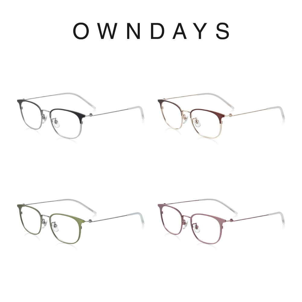 OWNDAYS AIR FIT 輕薄系列 知性威靈頓款鈦金屬光學鏡框(AF1030G-2A)