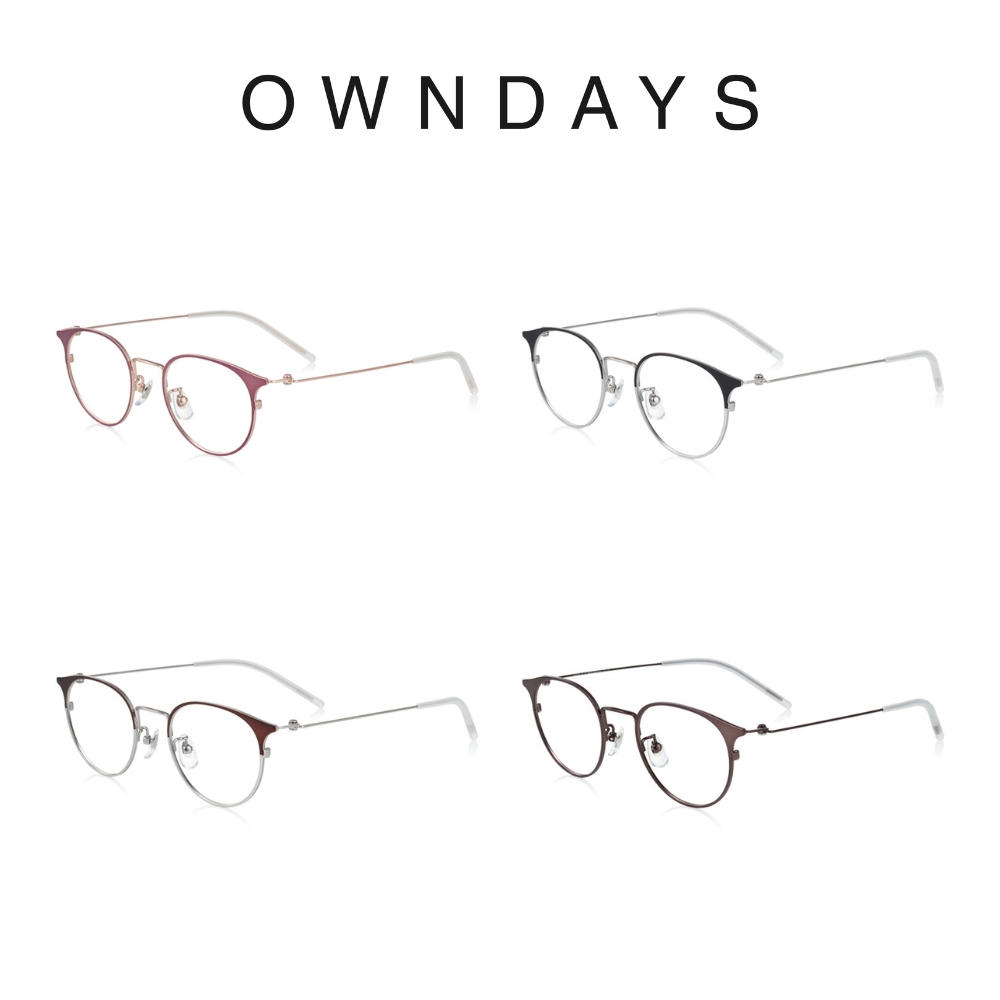 OWNDAYS AIR FIT 輕薄系列知性波士頓鈦金屬光學鏡框(AF1031G-2A)