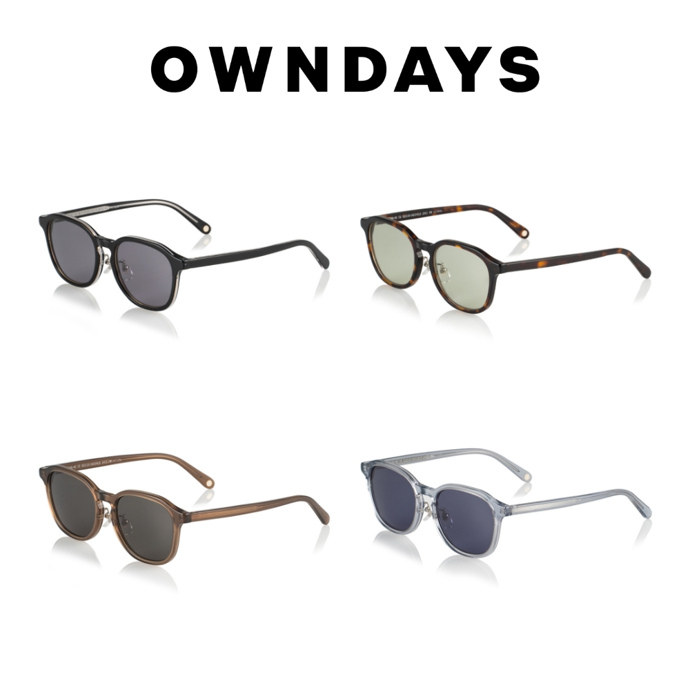 OWNDAYS 時尚威靈頓膠框墨鏡(SUN2104B-4S)