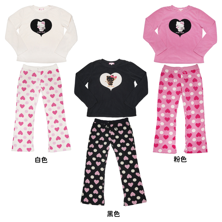 日本進口HELLO KITTY凱蒂貓保暖居家服兩件式套裝睡衣睡褲 759541/760349(平輸品)【小品館】