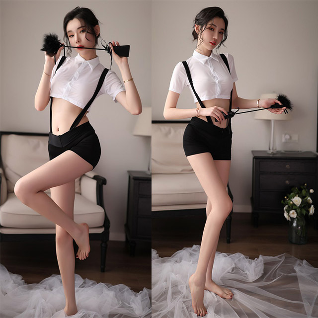可愛性感摟空吊帶女學生制服套裝挑逗火辣情趣睡衣內衣氣質女神角色扮演情趣角色服