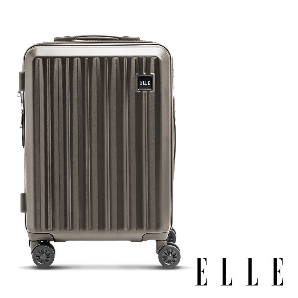 【ELLE】皇冠系列 24吋防爆抗刮耐衝撞複合材質行李箱-霧金 EL31267