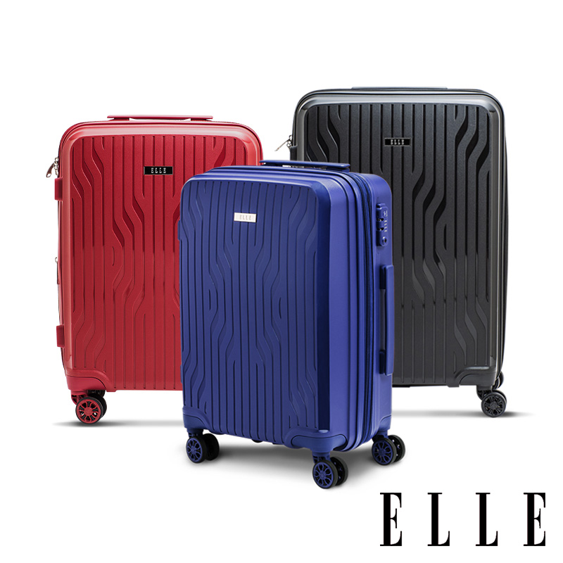 ELLE 法式浮雕24吋特級極輕耐刮PP材質行李箱 EL31281 (任選)