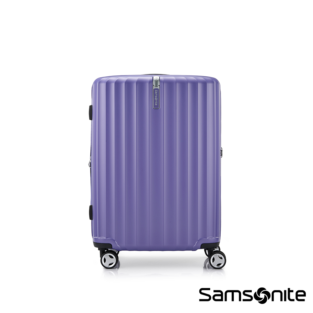 Samsonite新秀麗 25吋 ENOW 可擴充PC硬殼防盜拉鍊避震輪前掛鉤行李箱(多色可選)