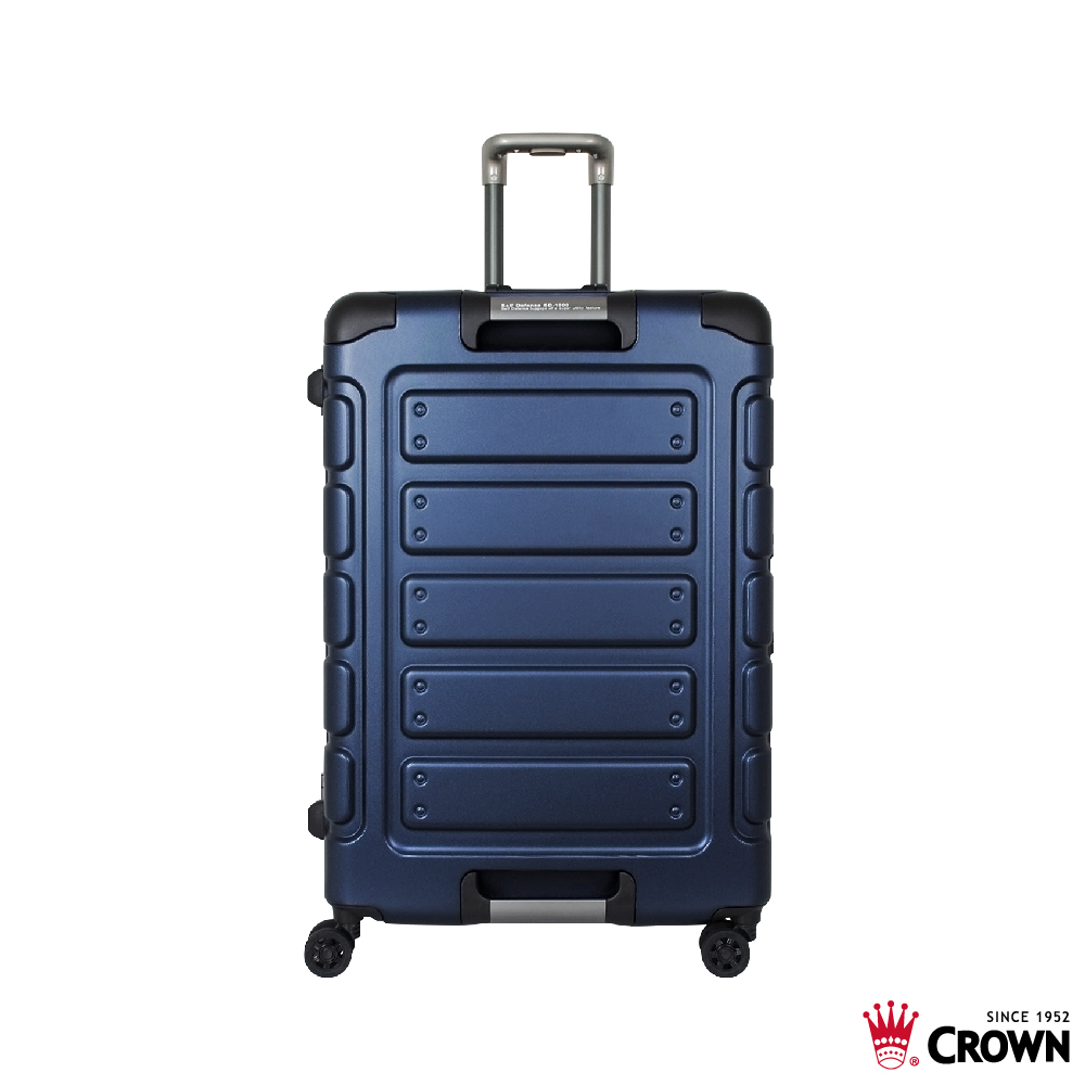 CROWN 皇冠 日本同步款 獨特箱面手把 27吋 行李箱 悍馬箱 深藍色
