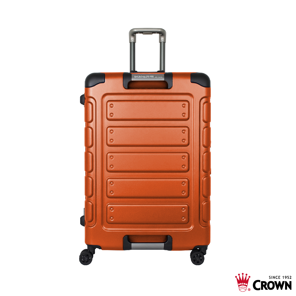 CROWN 皇冠 日本同步款 獨特箱面手把 30吋 行李箱 悍馬箱 橘色