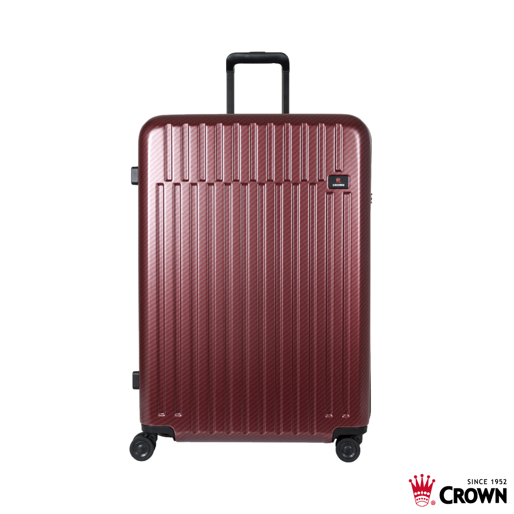 CROWN C-F1785 雙層防盜拉鍊 霧面 29吋 登機箱 行李箱 乾紅