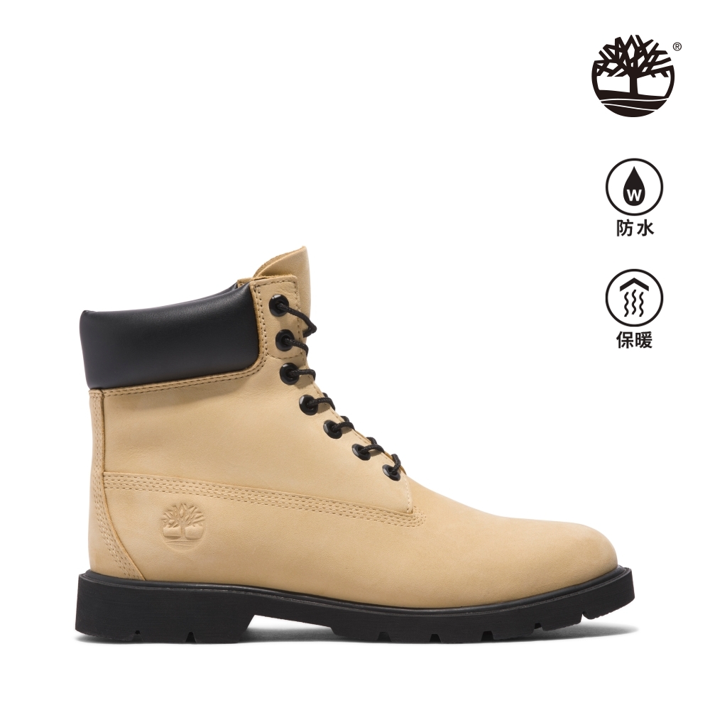 Timberland 男款淺黃色磨砂革防水6吋休閒靴|A2NRSEF6