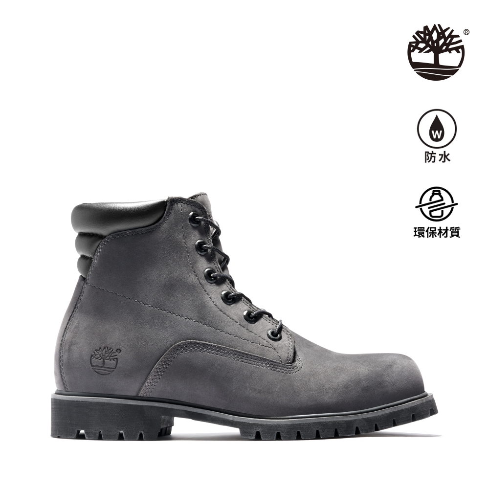 Timberland 男款深灰色磨砂革防水6吋休閒靴|A1OIZC64